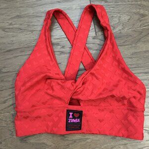 Zumba Fitness Bra, Red, Size Small
